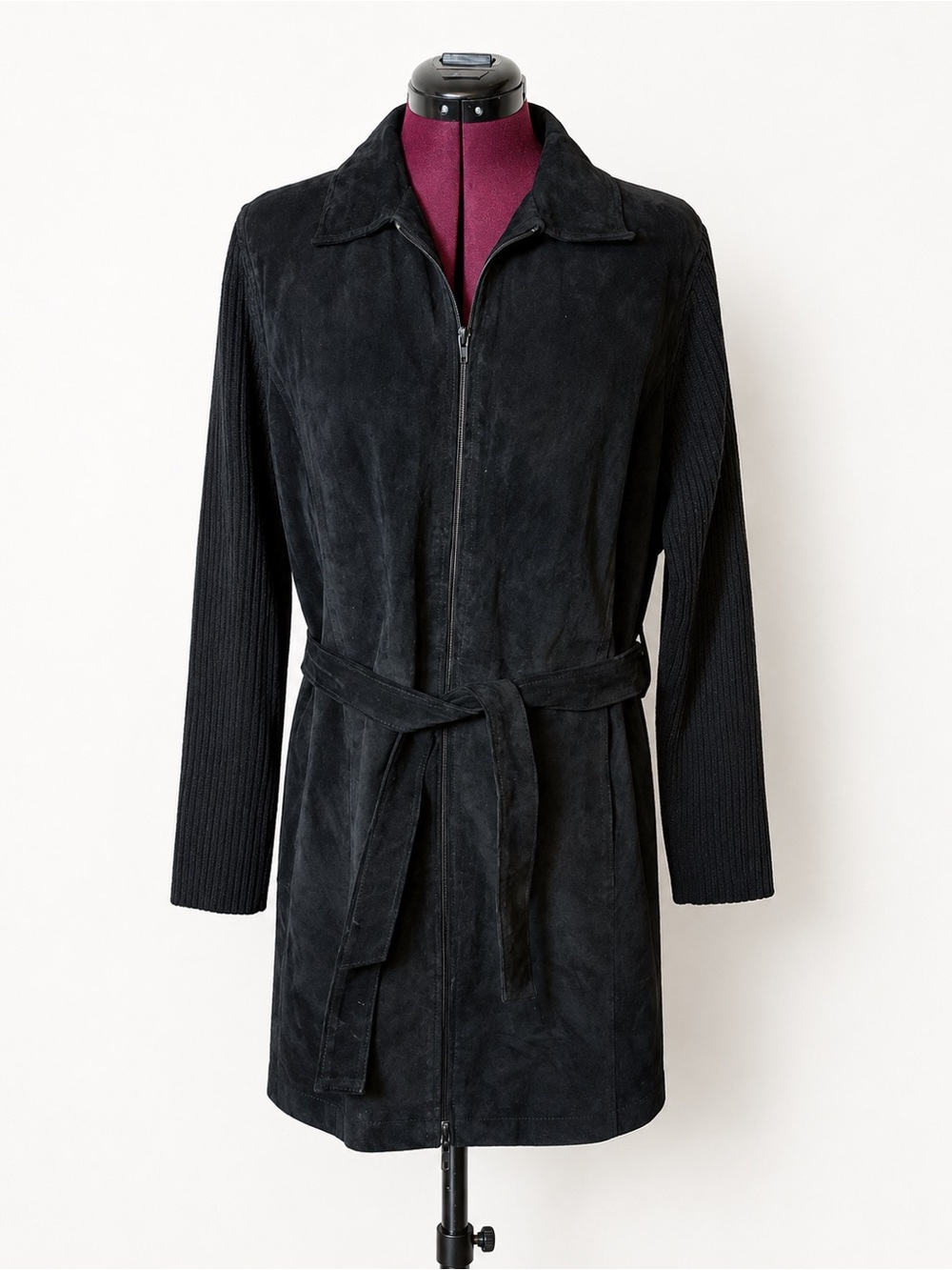 Clothes by Revue 100% Genuine Leather Belted Coat Black XL